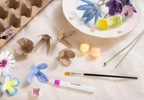 Inspirasjonsbilde - P&aring;skeblomster produseres av eggebrett