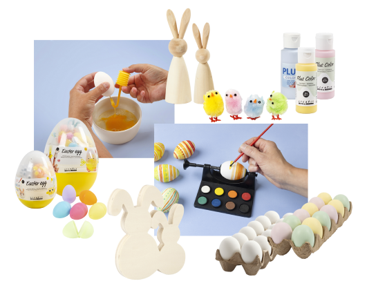 Collage med diverse p&aring;skepynt