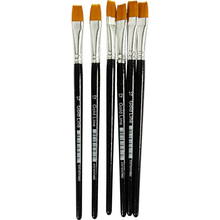 Gold Line pensler, nr. 11, L: 19 cm, B: 9 mm, flat, 6 stk./ 1 pk.