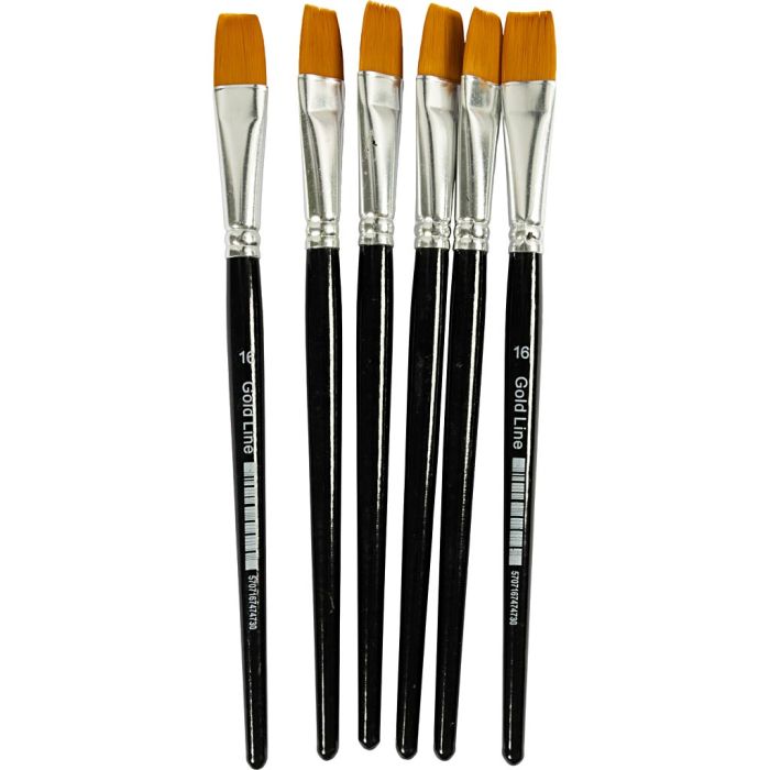 Gold Line pensler, nr. 16, L: 19 cm, B: 17 mm, 6 stk./ 1 pk.