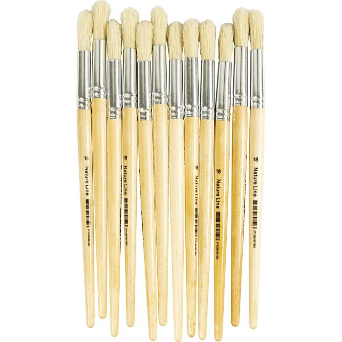 Nature Line pensler, nr. 18, rund, 12 stk./ 1 pk.