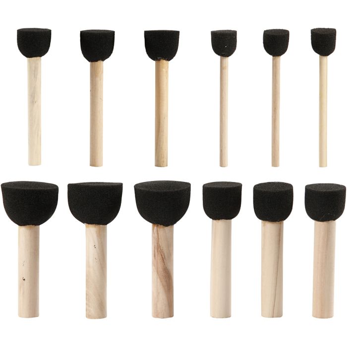 Skumpensler, L: 9-10 cm, dia. 13+20+25+35 mm, 12 stk./ 1 pk.