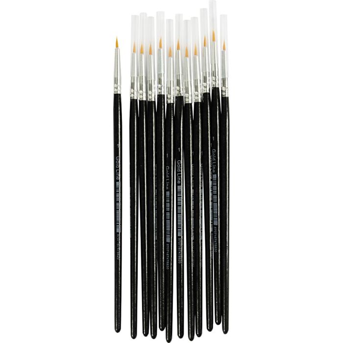 Gold Line pensler, nr. 1, L: 17 cm, B: 1 mm, rund, 12 stk./ 1 pk.