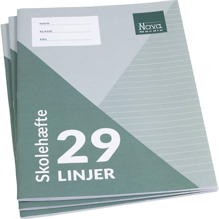 Stilhefte , A4, str. 21x29,7 cm, 64, 29 linjer, 70 g, 32 ark, 25 stk./ 1 pk.