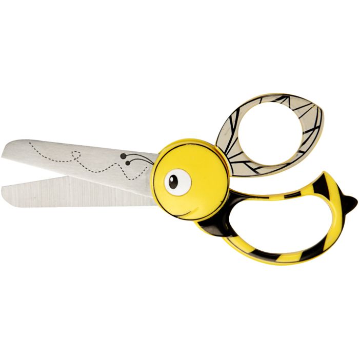 Fiskars Barnesaks med Dyremotiv, bie, L: 13 cm, 1 stk.