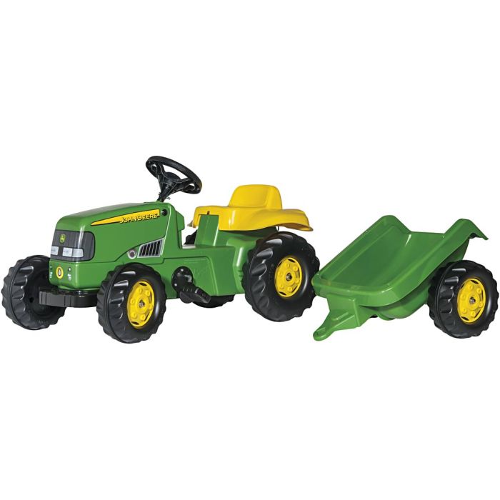 John Deere-traktor med henger, H: 47 cm, L: 134 cm, B: 52 cm, grønn, 2 stk./ 1 sett