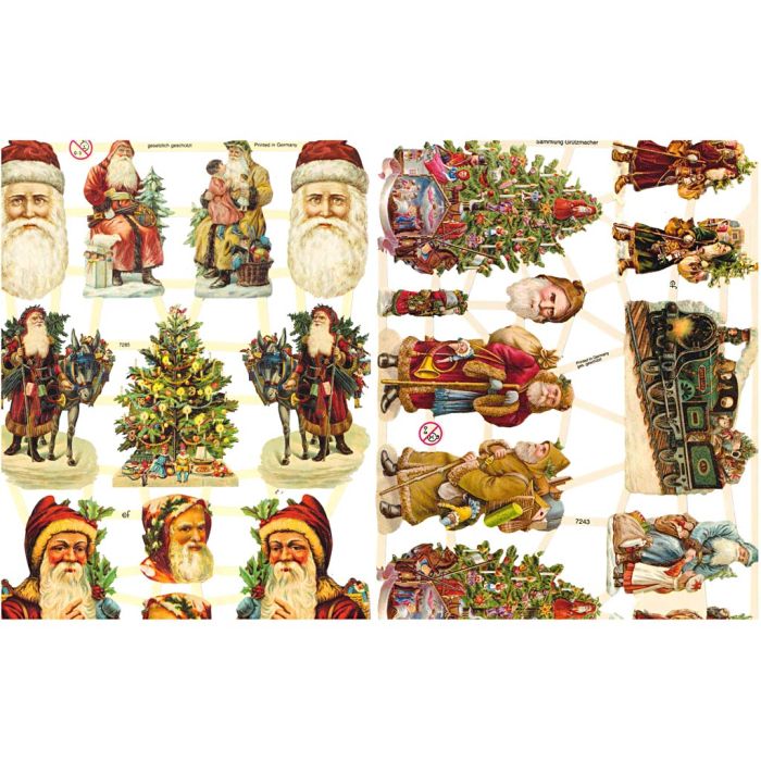 Glansbilder, julemotiver, ark 16,5x23,5 cm, 2 ark/ 1 pk.