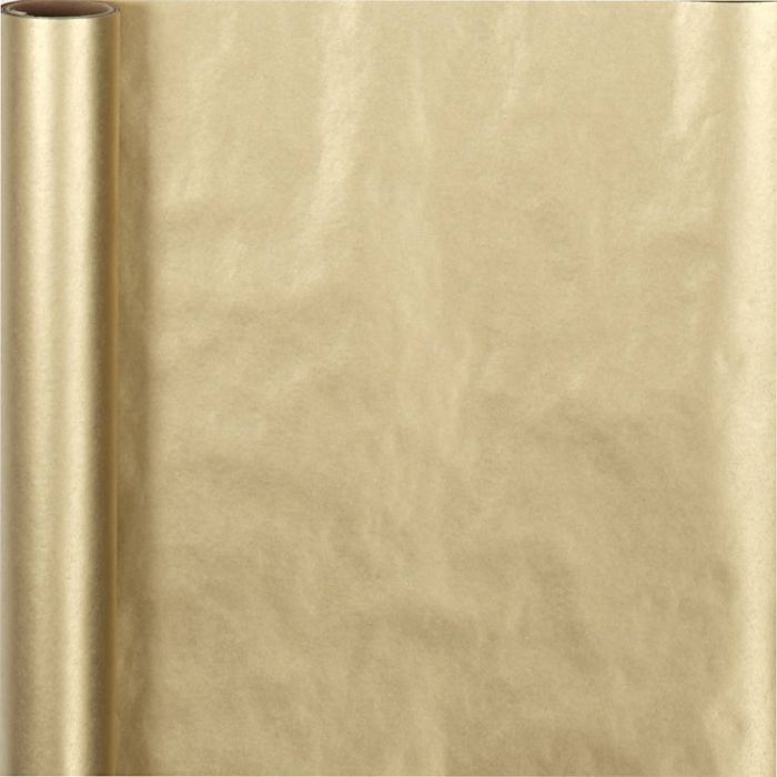 Gavepapir, B: 50 cm, 70 g, gull, 5 m/ 1 rl.