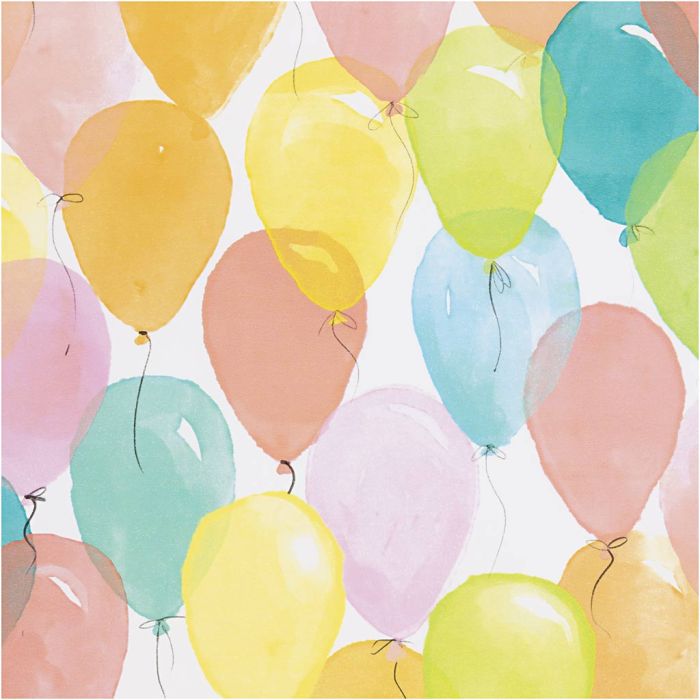 Gavepapir, Ballonger, B: 50 cm, 80 g, pastellfarger, 100 m/ 1 rl.