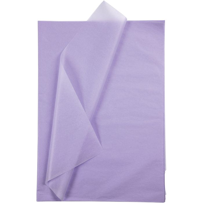 Silkepapir, ark 50x70 cm, 17 g, lys lilla, 10 ark/ 1 pk.