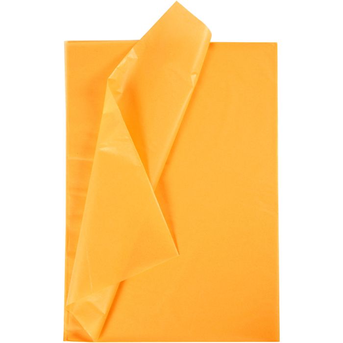 Silkepapir, ark 50x70 cm, 17 g, gul, 10 ark/ 1 pk.