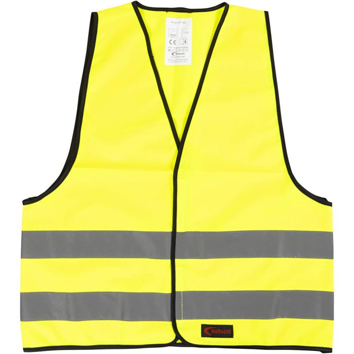 Refleksvest, L: 60 cm, B: 53 cm, str. M, gul, 1 stk.