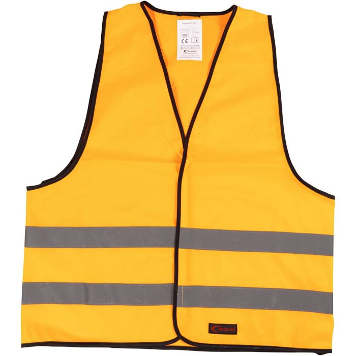 Refleksvest, L: 68 cm, B: 59 cm, str. L, orange, 1 stk.