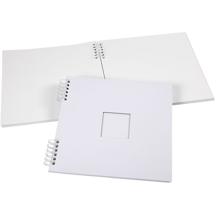 Scrapbok med spiral, str. 30,5x30,5 cm, 250 g, hvit, 1 stk.