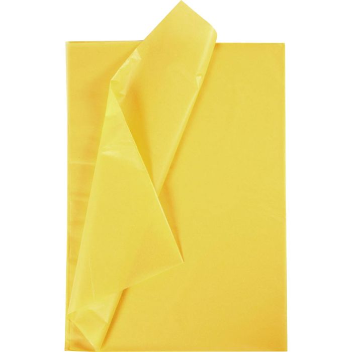 Silkepapir, ark 50x70 cm, 17 g, solgul, 25 ark/ 1 pk.