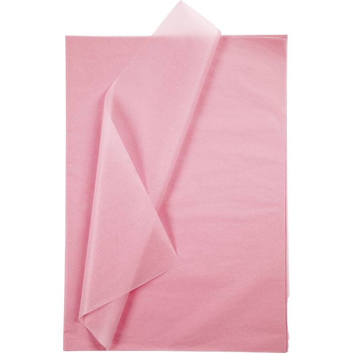 Silkepapir, ark 50x70 cm, 17 g, rosa, 25 ark/ 1 pk.
