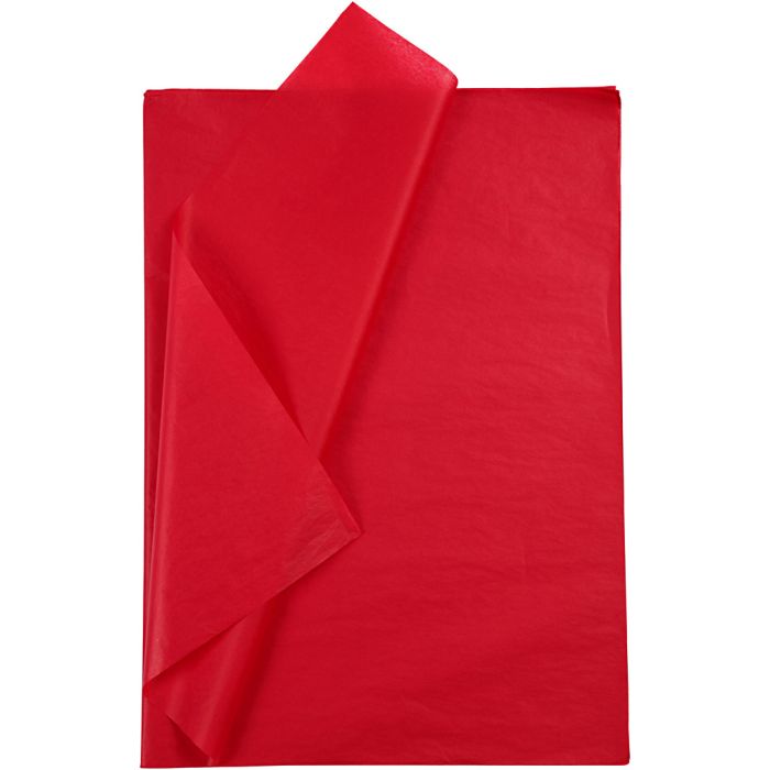 Silkepapir, ark 50x70 cm, 17 g, rød, 25 ark/ 1 pk.