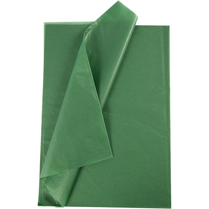 Silkepapir, ark 50x70 cm, 17 g, grønn, 25 ark/ 1 pk.