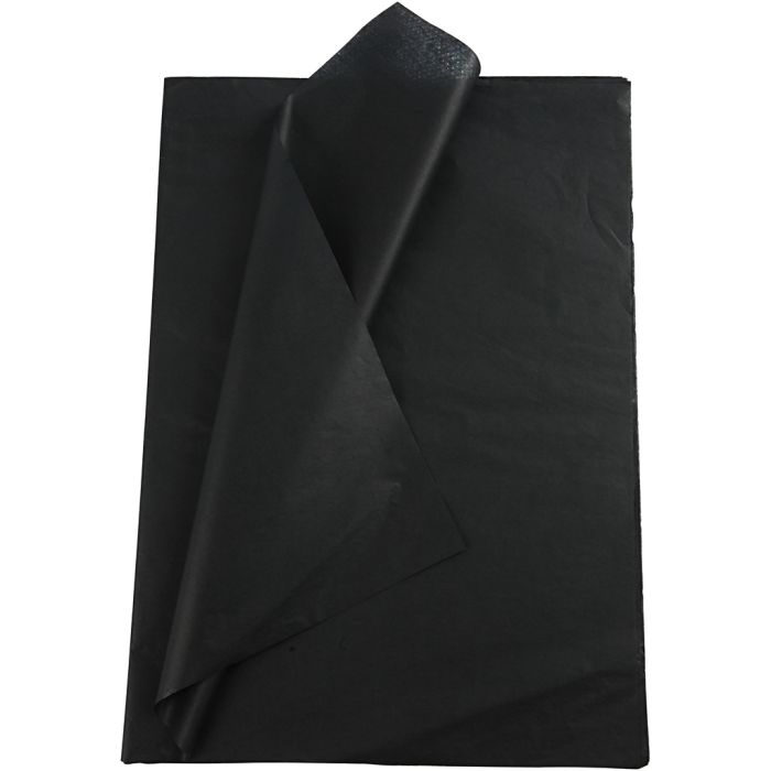 Silkepapir, ark 50x70 cm, 17 g, svart, 25 ark/ 1 pk.