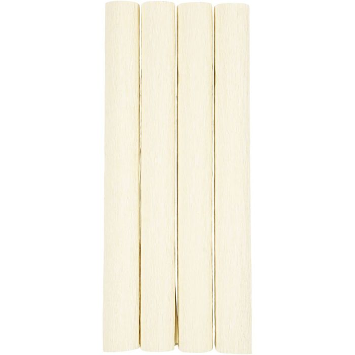 Kreppapir, ark 25x60 cm, Strekk-/krep: 180%, 105 g, off white, 4 ark/ 1 pk.