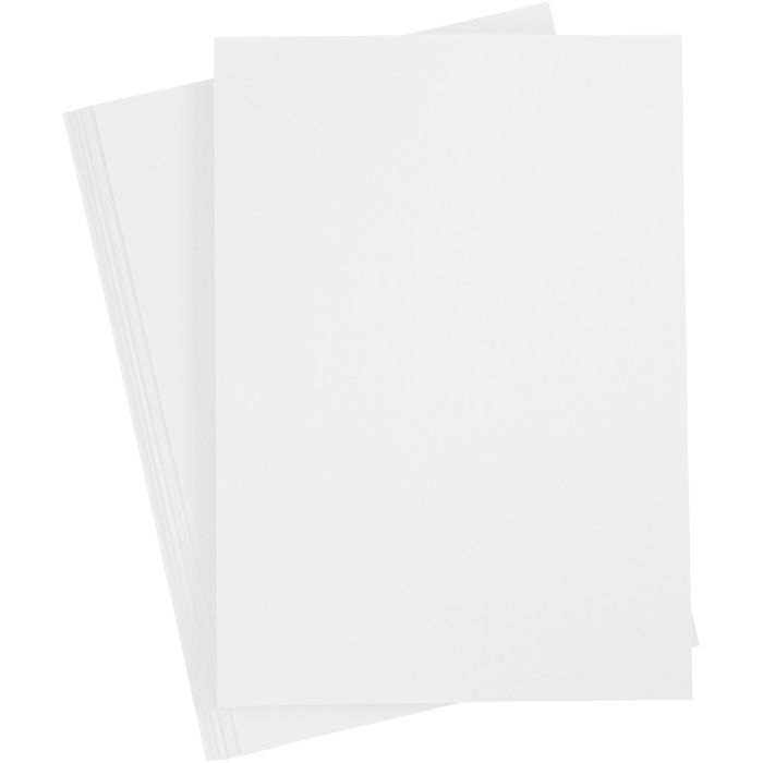 Kartong, A4, ark 210x297 mm, 210-220 g, hvit, 10 ark/ 1 pk.