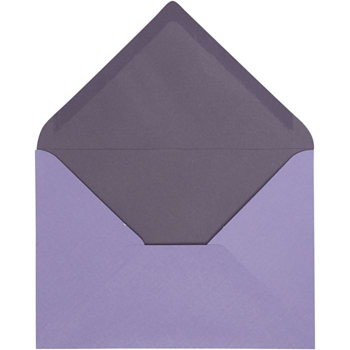 Konvolutt, konvolutt str. 11,5x16 cm, 100 g, mørk lilla/lilla, 10 stk./ 1 pk.