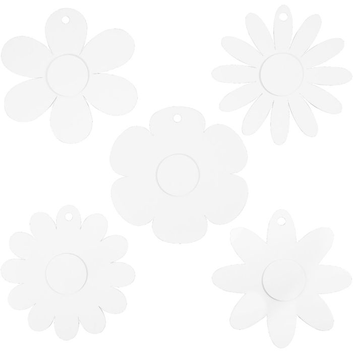 Blomst, dia. 20 cm, 400 g, hvit, 5x3 stk./ 1 pk.