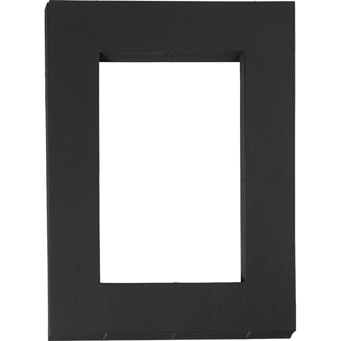 Passepartoutrammer, A5, ark 17x23, tykkelse 0,4 mm, 270 g, svart, 25 stk./ 1 pk.