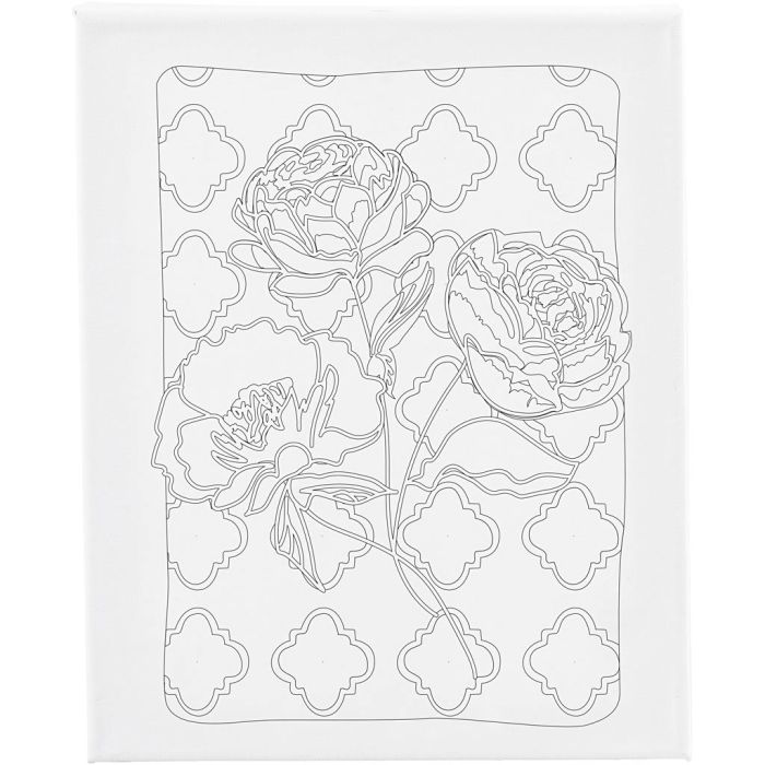 Malelerret med trykk, Roser, D: 1,6 cm, str. 24x30 cm, 360 g, 1 stk.