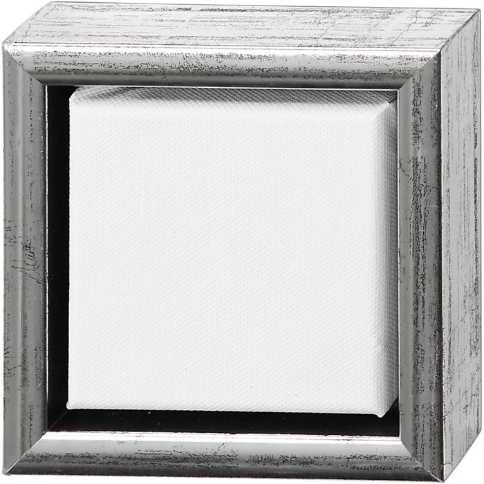Lerret met ramme, str. 10x10 cm, 360 g, hvit, 6 stk./ 1 pk.