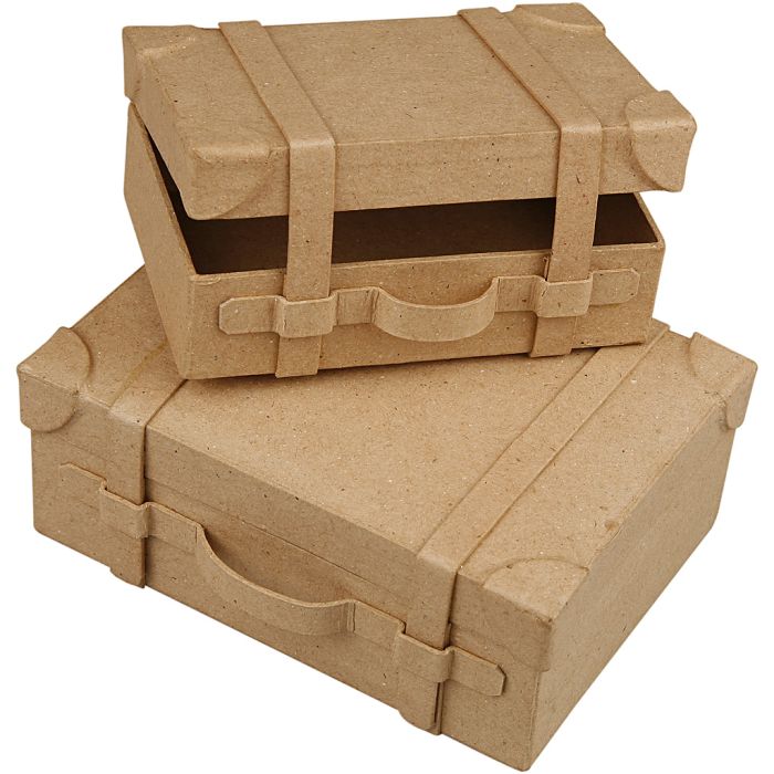 Minikoffert, H: 4,5+5 cm, L: 7.5+10 cm, B: 11+14 cm, 2 stk./ 1 sett
