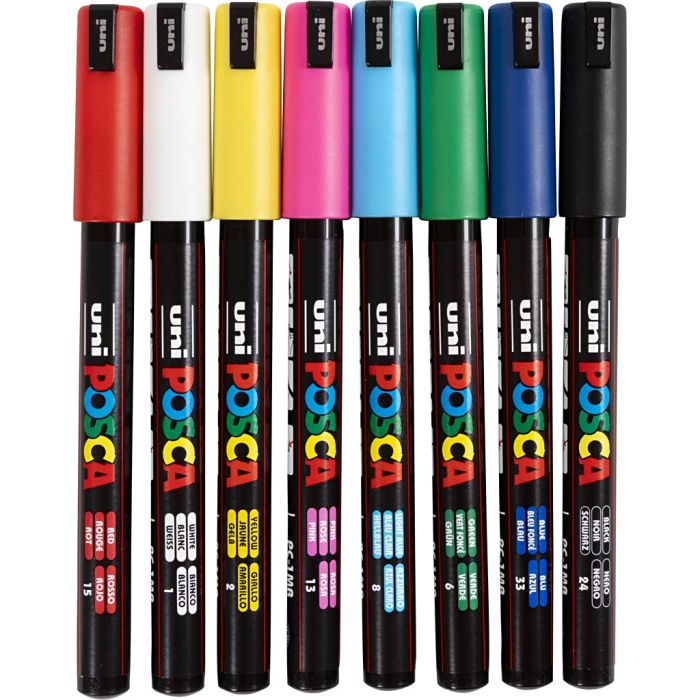 Posca Marker, nr. PC-1MR, strek 0,7 mm, ekstra fin, 8 stk./ 1 stk.