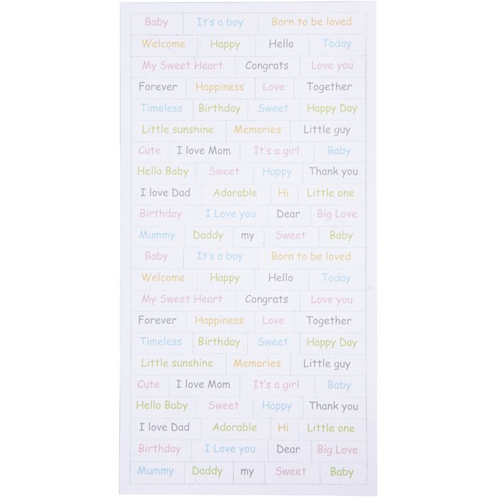 Stickers, baby, ark 12x23 cm, 2x84 stk./ 1 pk.