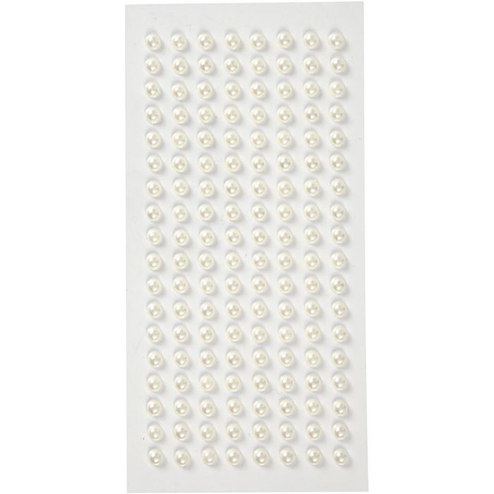 Halvperler, dia. 5 mm, hvit, 144 stk./ 1 pk.