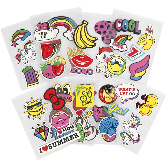 Soft stickers, ark 12,2x17,75 cm, 8 ark/ 1 pk.