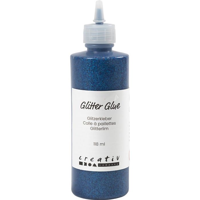 Glitterlim, mørk blå, 118 ml/ 1 fl.