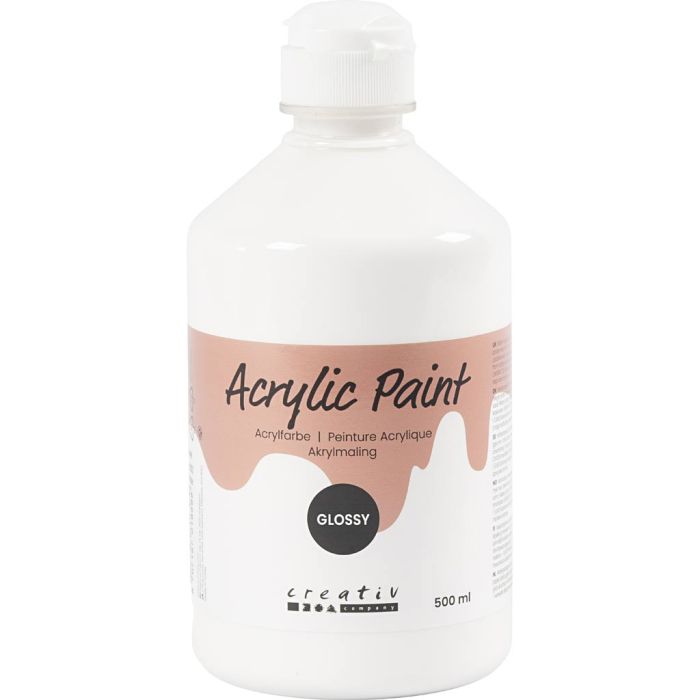 Akrylmaling Blank, hvit, 500 ml/ 1 fl.