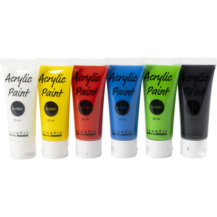 Akrylmaling Blank, standardfarger, 6x20 ml/ 1 pk.