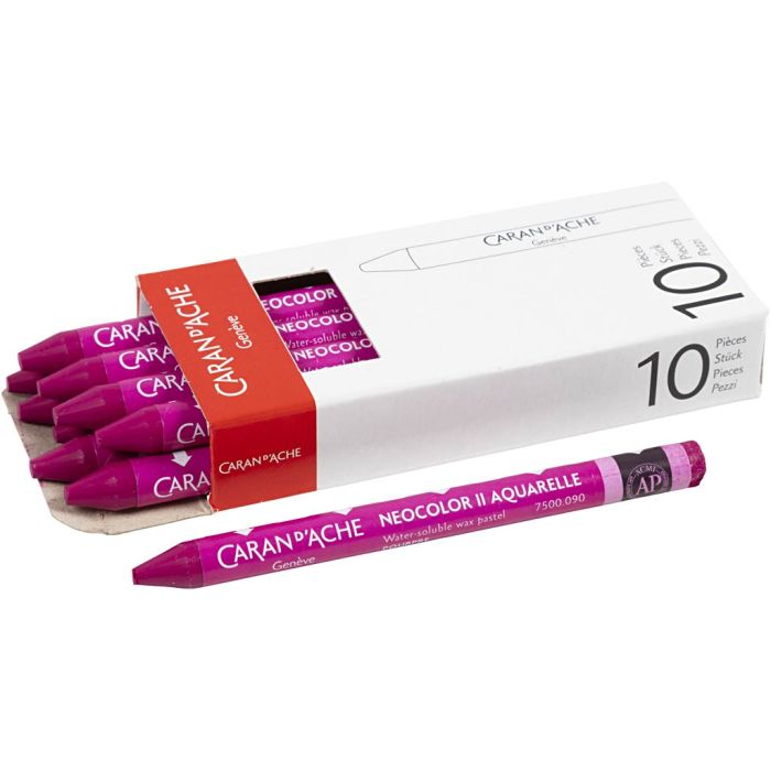 CARAN D’ACHE Neocolor II, L: 10 cm, tykkelse 8,5 mm, crimson (090), 10 stk./ 1 pk.