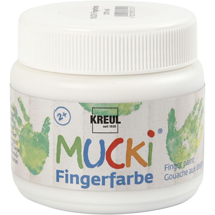 Mucki Fingermaling, hvit, 150 ml/ 1 boks