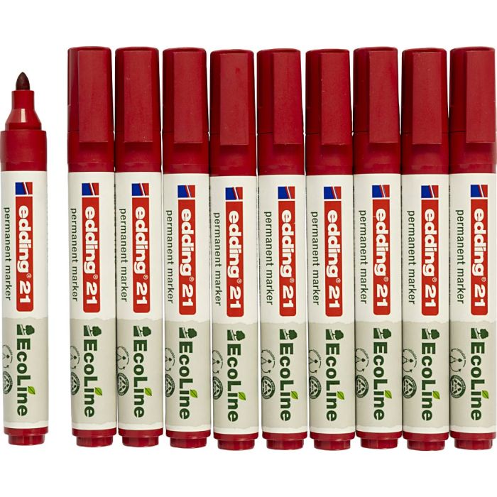 Edding EcoLine sprittusj 21, rød, 10 stk./ 1 pk.