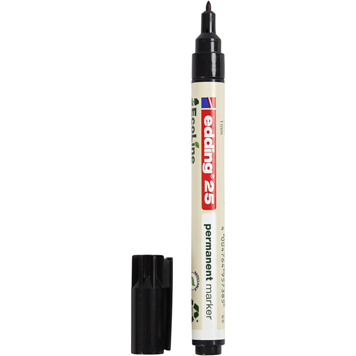 Edding EcoLine sprittusj 25, nr. 25, strek 1 mm, svart, 1 stk.