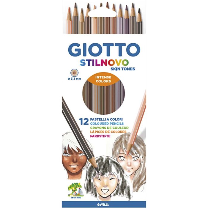 GIOTTO Stilnovo fargeblyanter, dia. 6,8 mm, strek 3,3 mm, skin colours, 12 stk./ 1 pk.