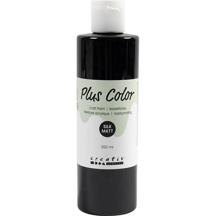 Plus Color Hobbymaling, svart, 250 ml/ 1 fl.