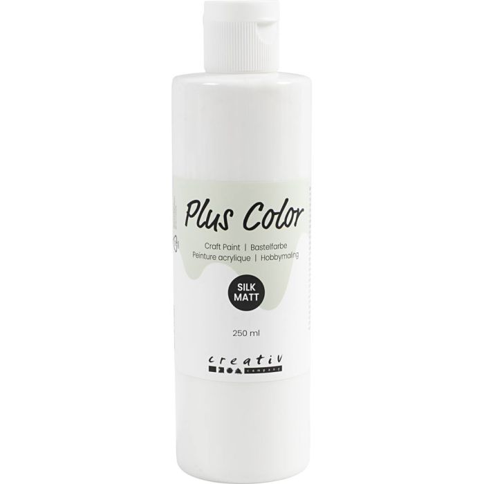Plus Color Hobbymaling, hvit, 250 ml/ 1 fl.