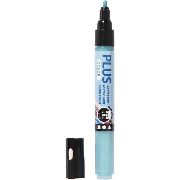 Plus Color Tusj, L: 14,5 cm, strek 1-2 mm, turkis, 5,5 ml, 1 stk.