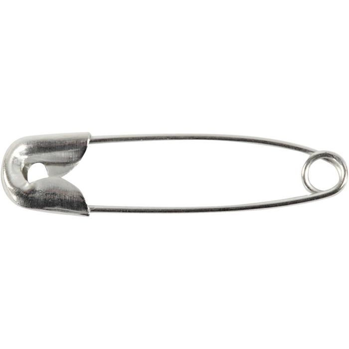 Sikkerhetsnål, L: 22 mm, tykkelse 0,6 mm, sølv, 100 stk./ 1 pk.