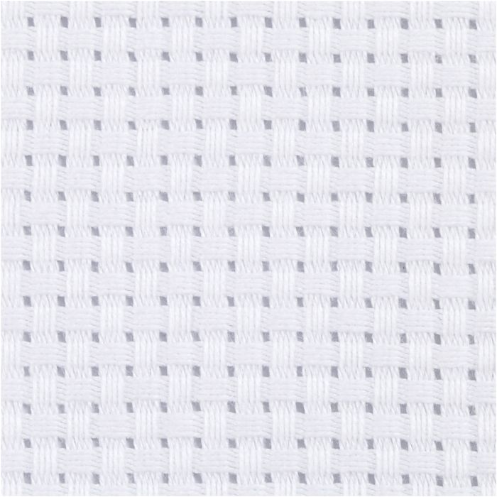 Aidastoff, B: 150 cm, 35 ruter pr. 10 cm , hvit, 3 m/ 1 stk.