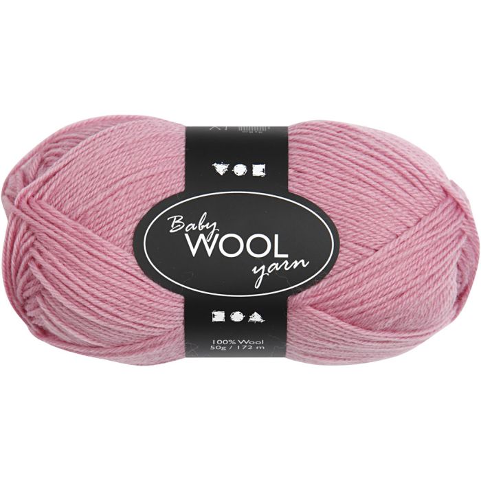 Babygarn, L: 172 m, mørk rosa, 50 g/ 1 nst.