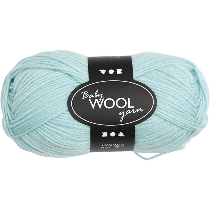 Babygarn, L: 172 m, mintgrønn, 50 g/ 1 nst.